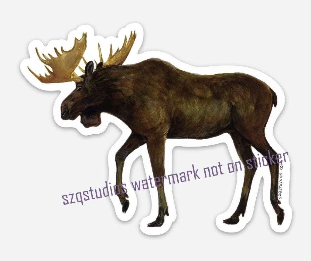 Moose Sticker/Decal Large version 5.4in tall by 6.12 small version 3.13 x